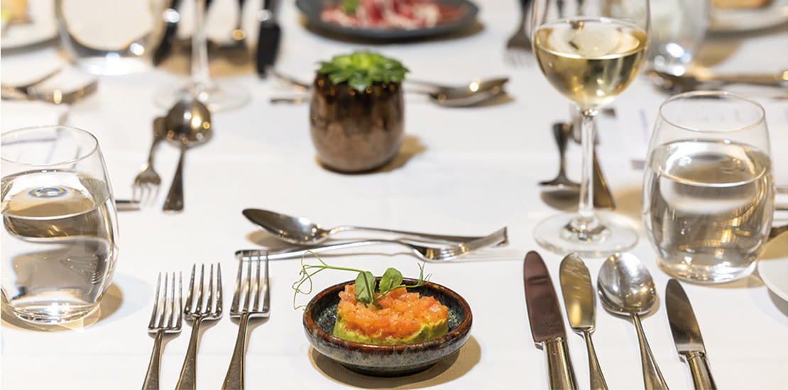 A meal served in the dining room on Douro Serenity